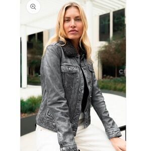 NWT MAURITIUSLEATHER
Jessie 2 RF Leather Jacket, Denim Blue